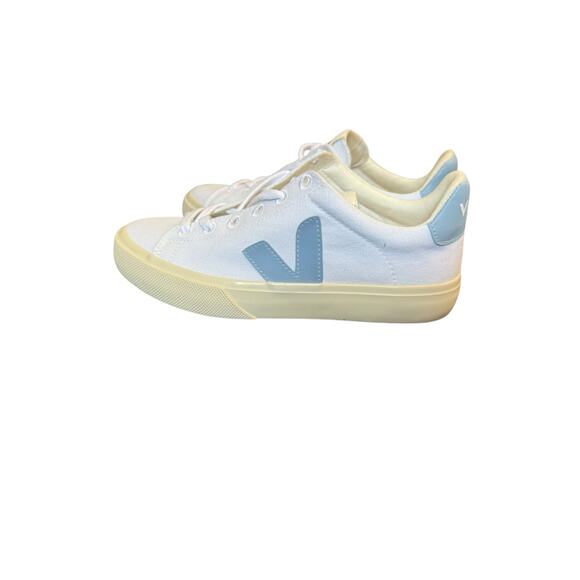 VEJA Campo Canvas Sneakers XXIII Women’s Size 6 EU 37 White Steel Light Blue EUC - Picture 6 of 10